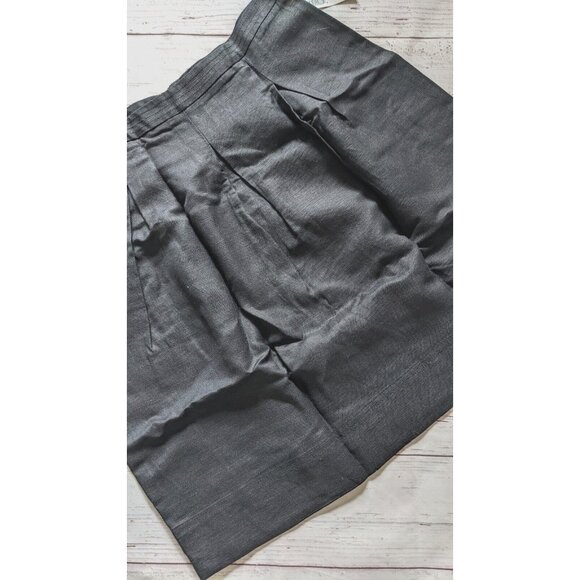 NWT Linen Blend Ricki's Women Skirt Black Pleats Back Zipper Above Knee Size 2 - Picture 2 of 8